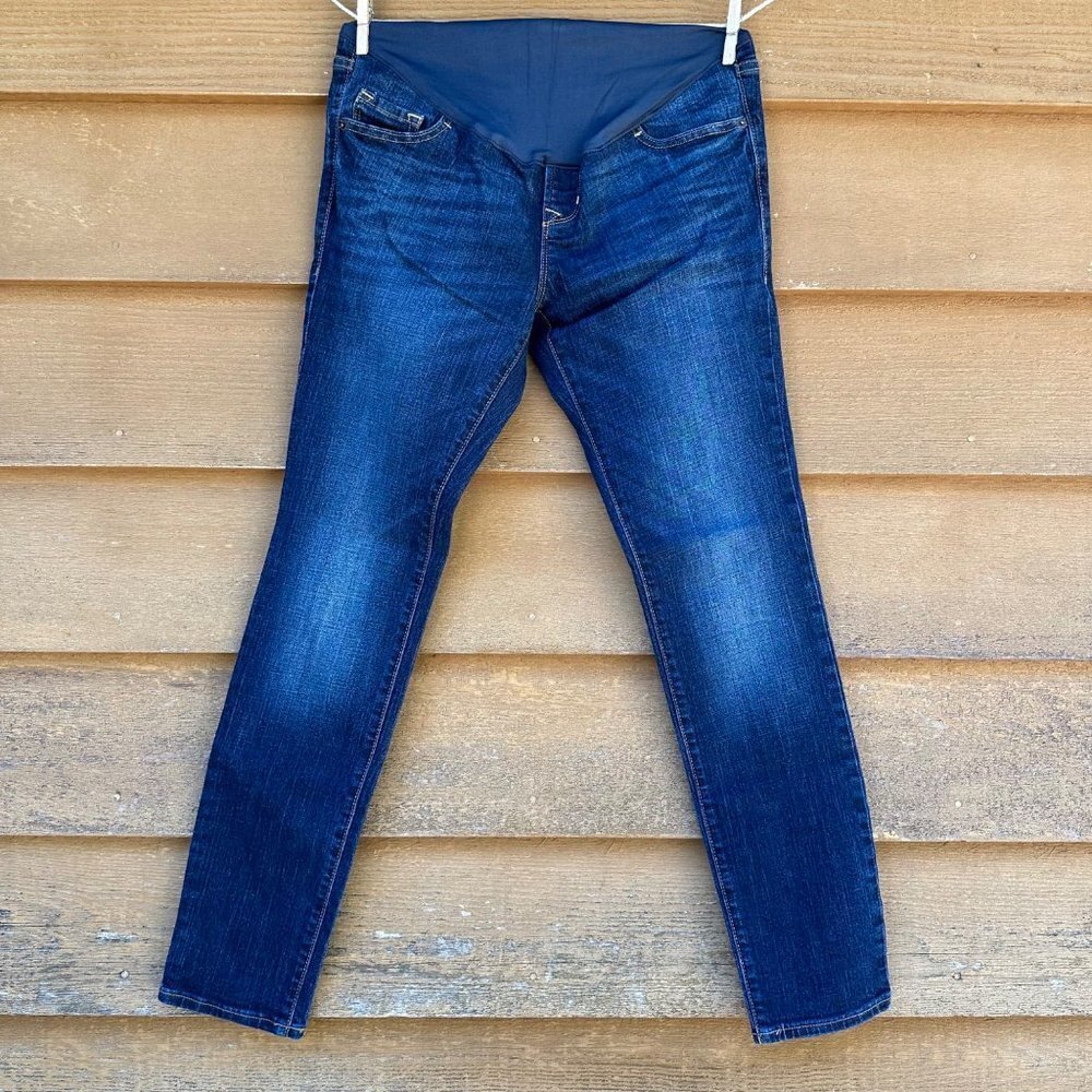Old Navy Maternity Full Panel Skinny Blue Jeans Size 4 - Picture 1 of 11